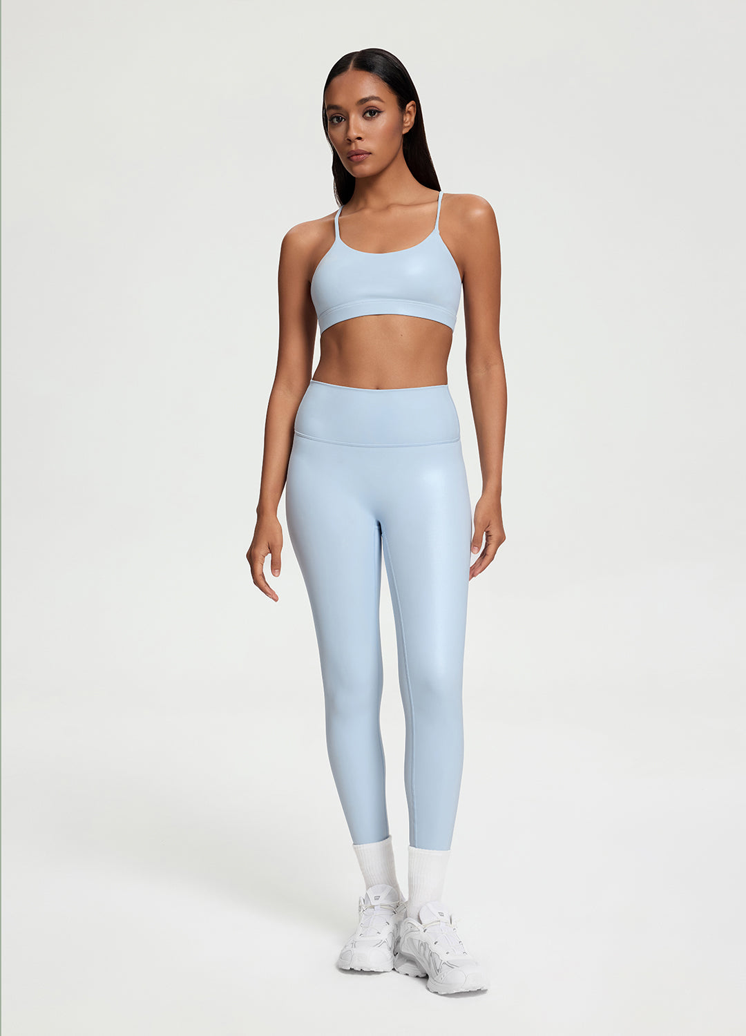 Sleek Faux Leather 7/8-Length Leggings