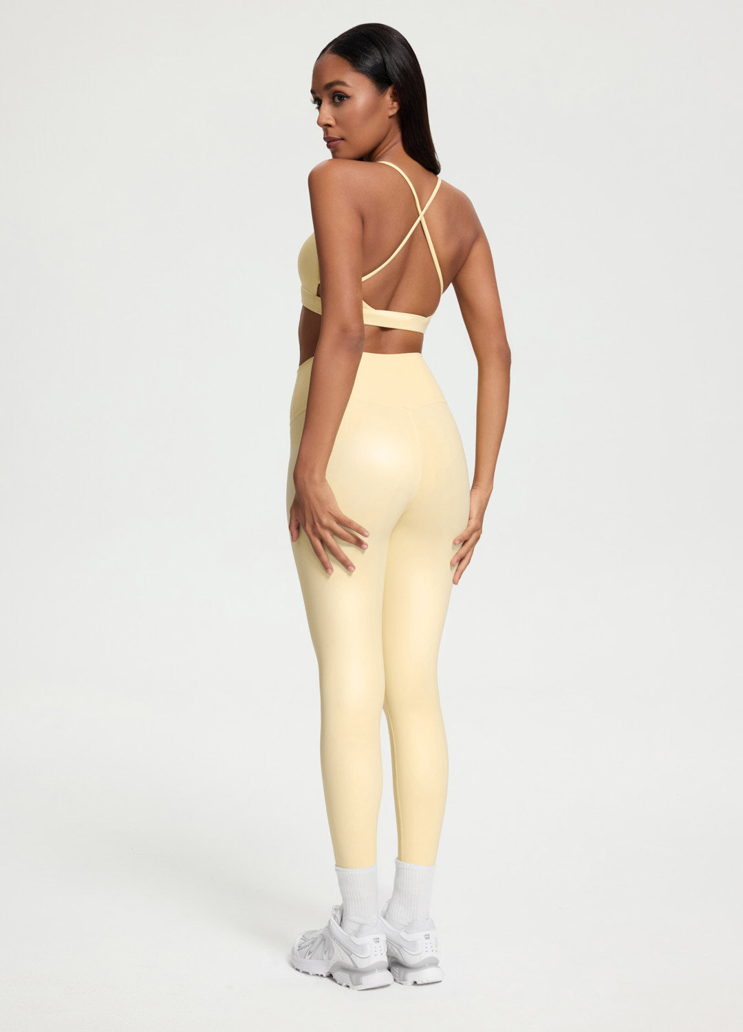 Sleek Faux Leather 7/8-Length Leggings