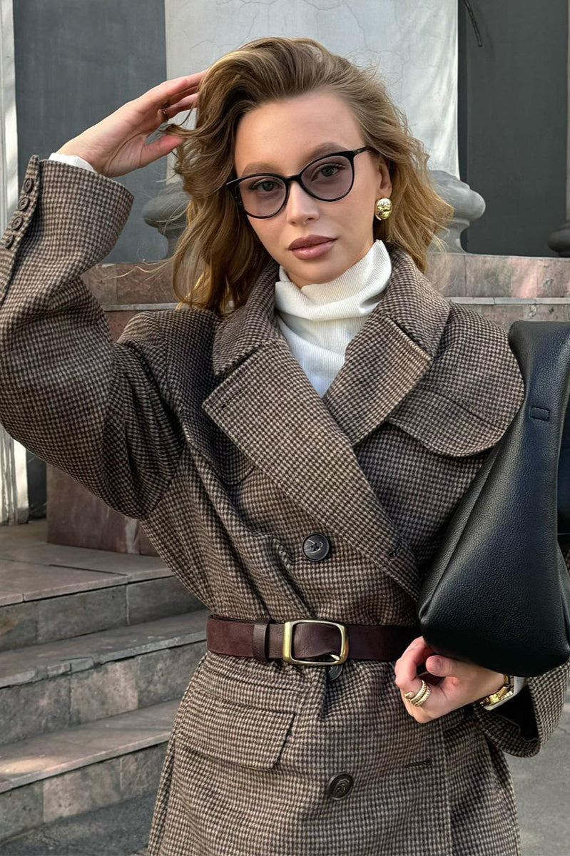 Double Breasted Wool Blazer Coat