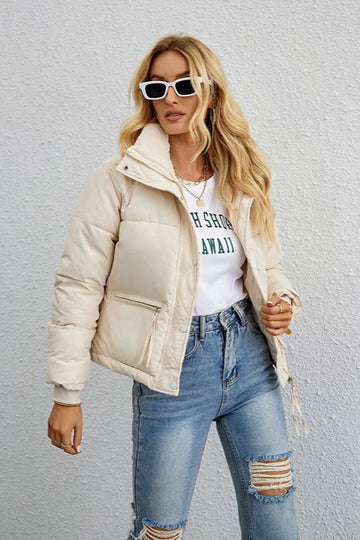 Short Stand Collar Puffer Coat