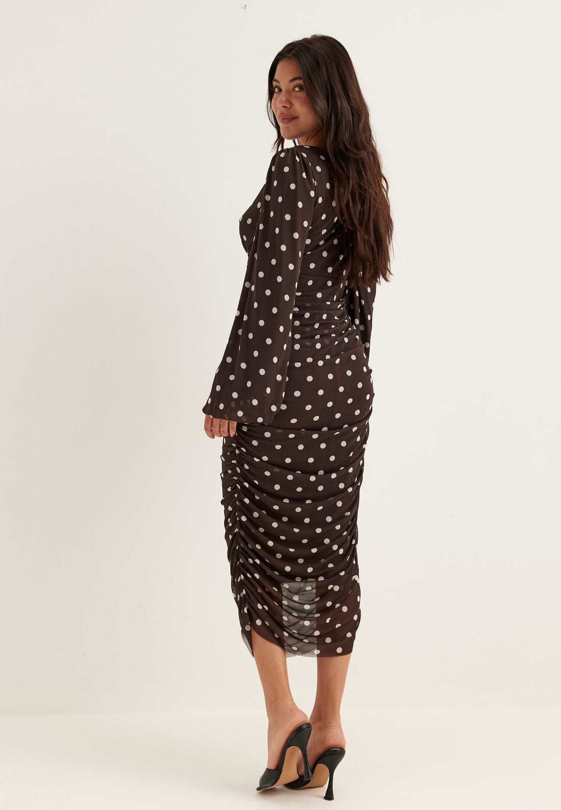 Mesh Wrap Ankle Dress