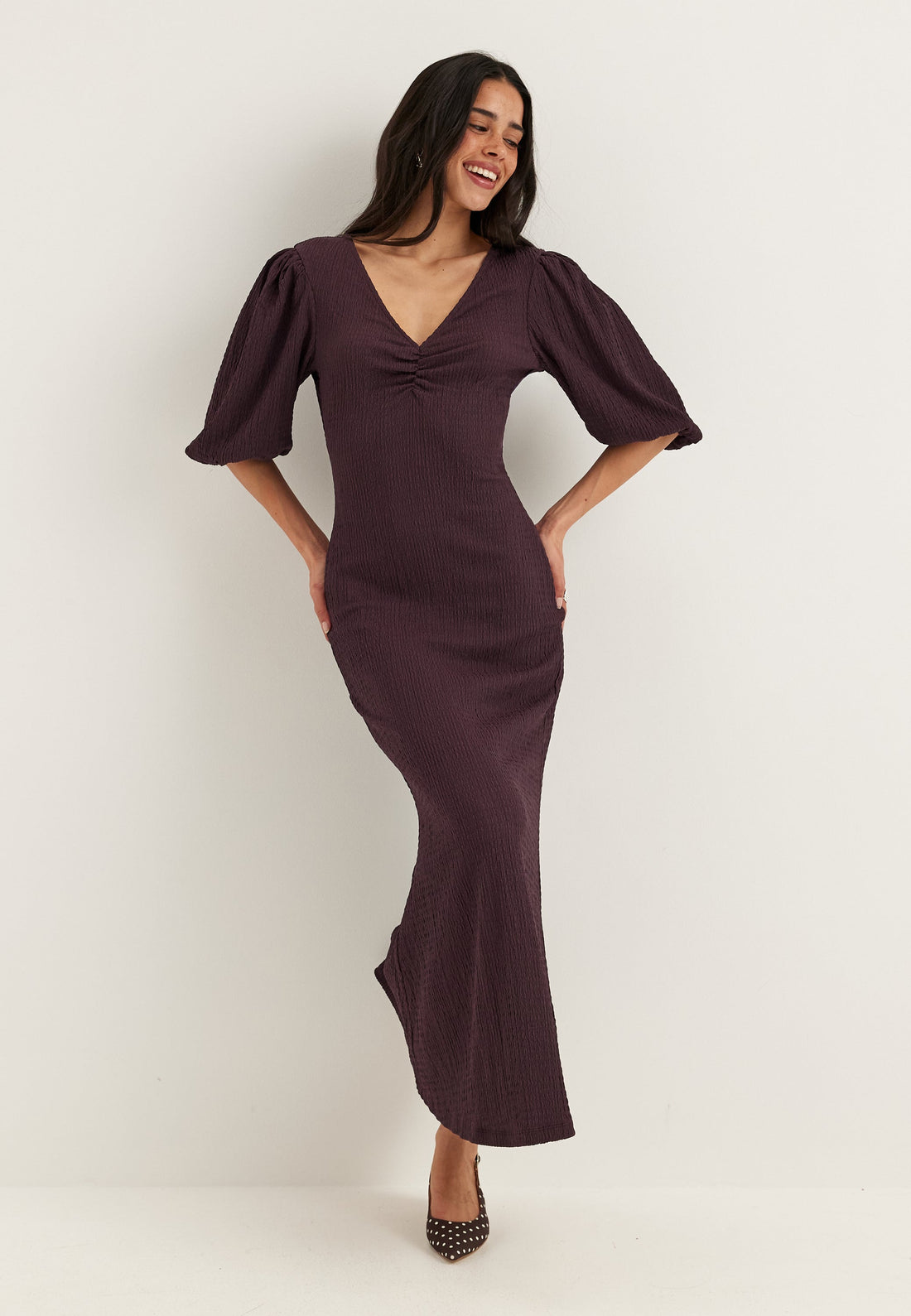 Structure Puff Sleeve Dress