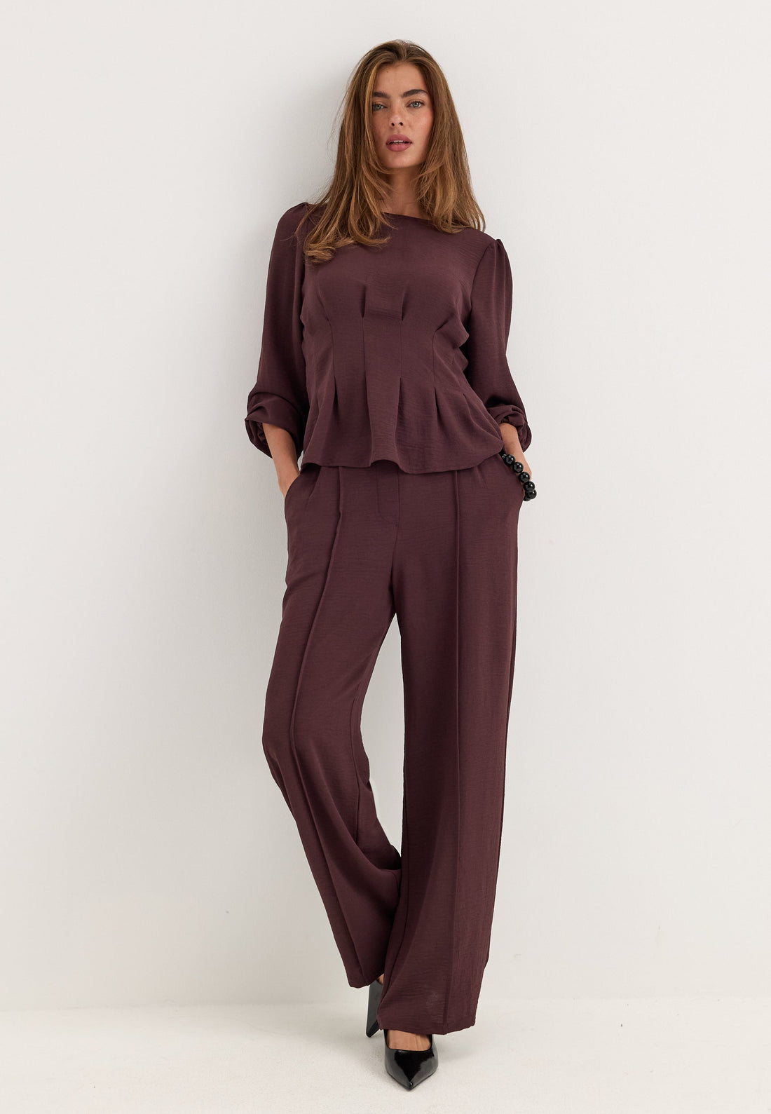 Crepe Front Seam Trousers
