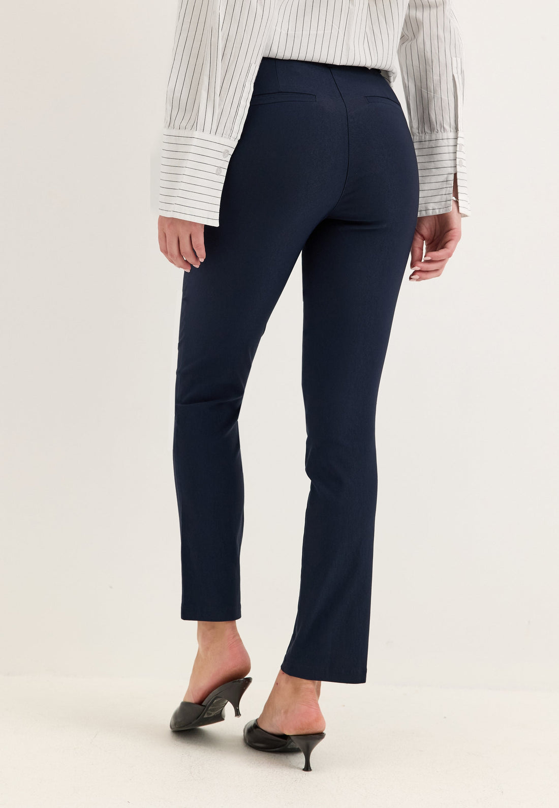 High Waist Stretchy Front Pocket Trousers