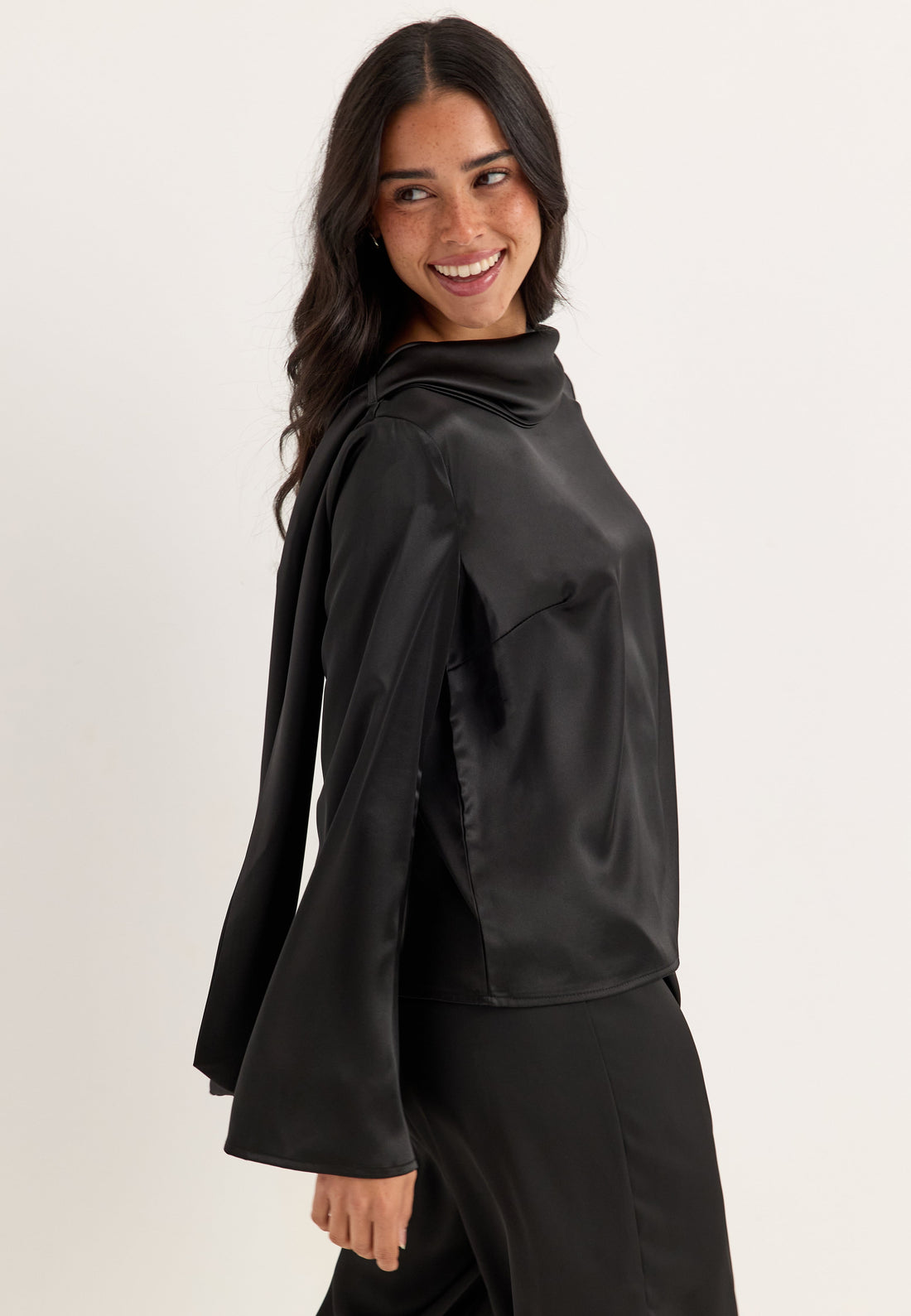 Satin Scarf Blouse