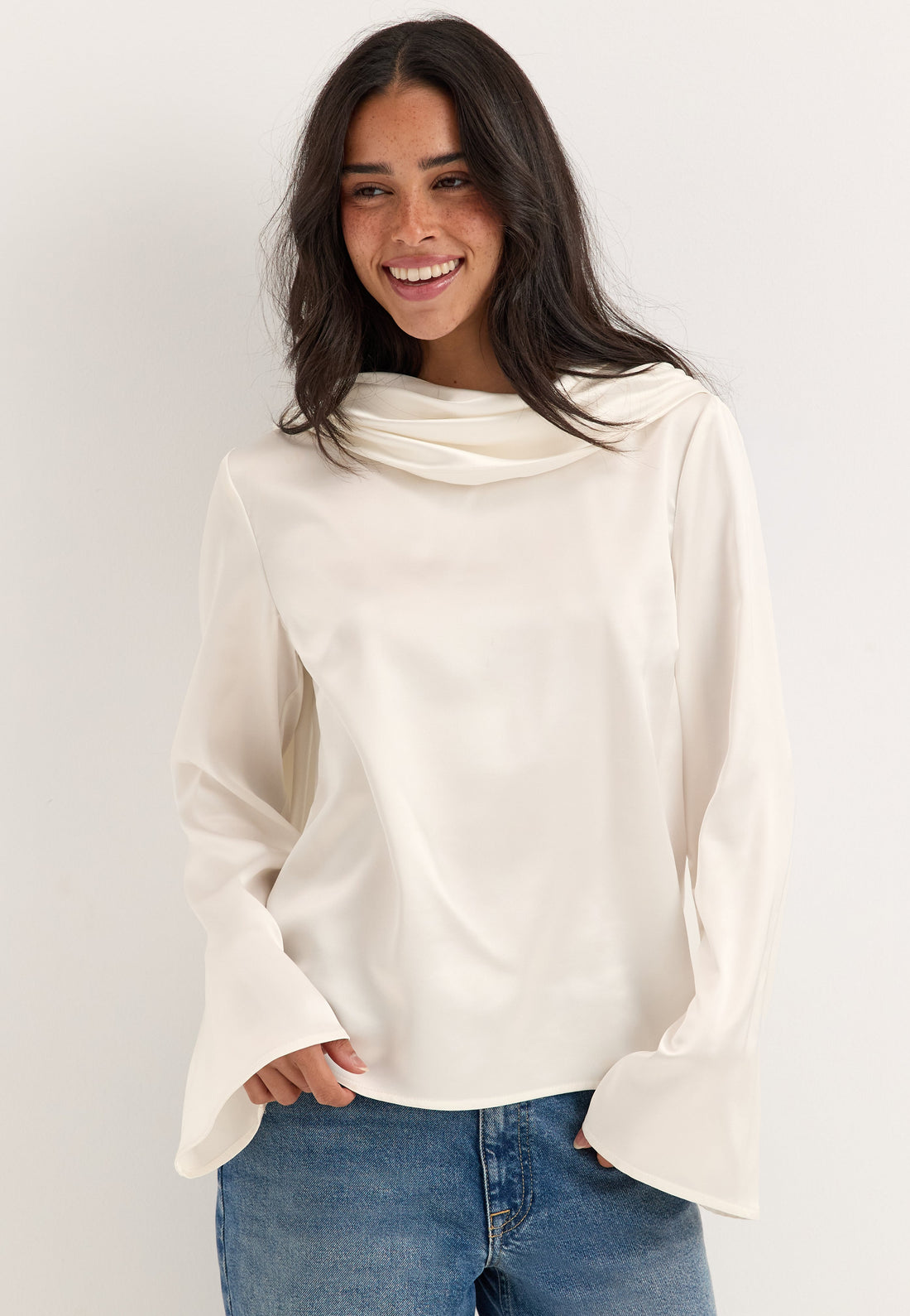 Satin Scarf Blouse