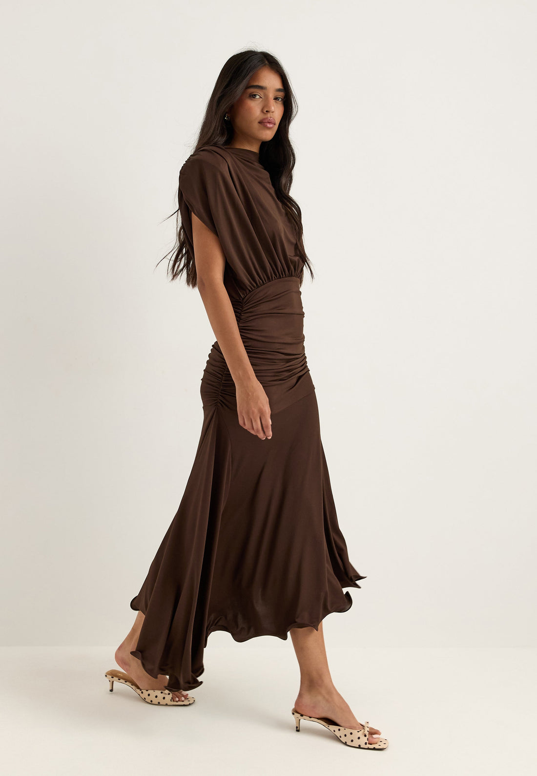 Asymmetric Flounce Soft Dress