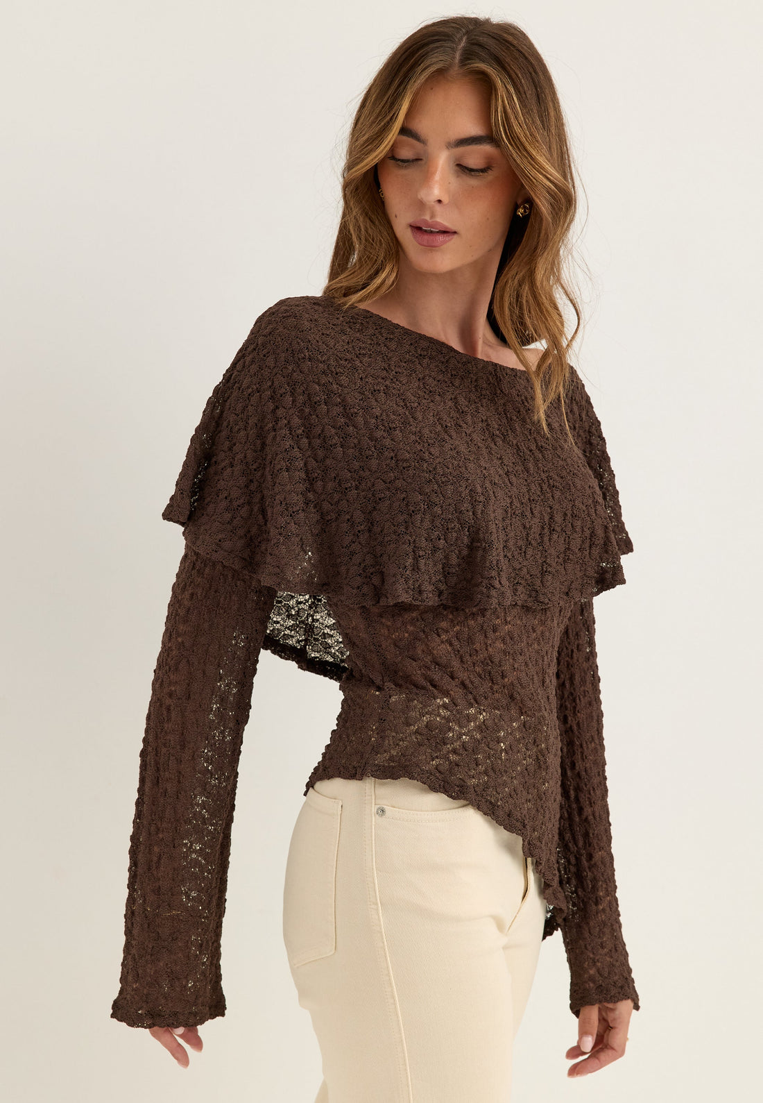 Asymmetric Lace Top