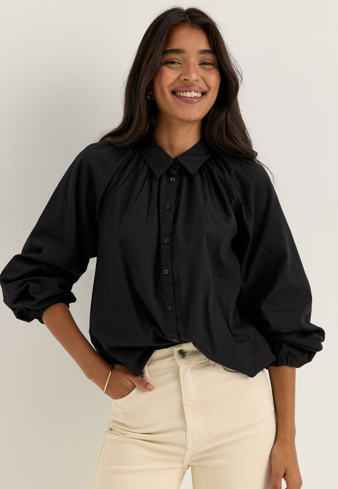 Balloon Cotton Shirt
