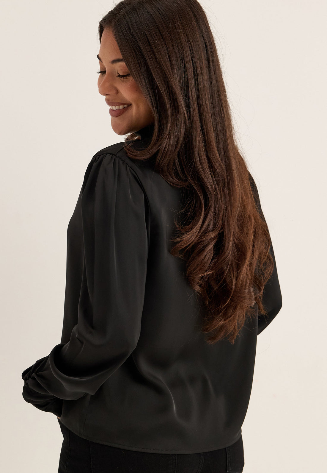 Satin Button Detail Blouse