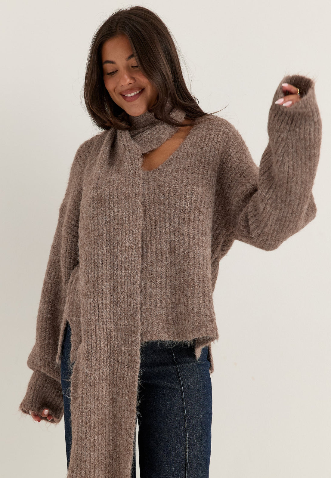 Knitted Scarf Sweater