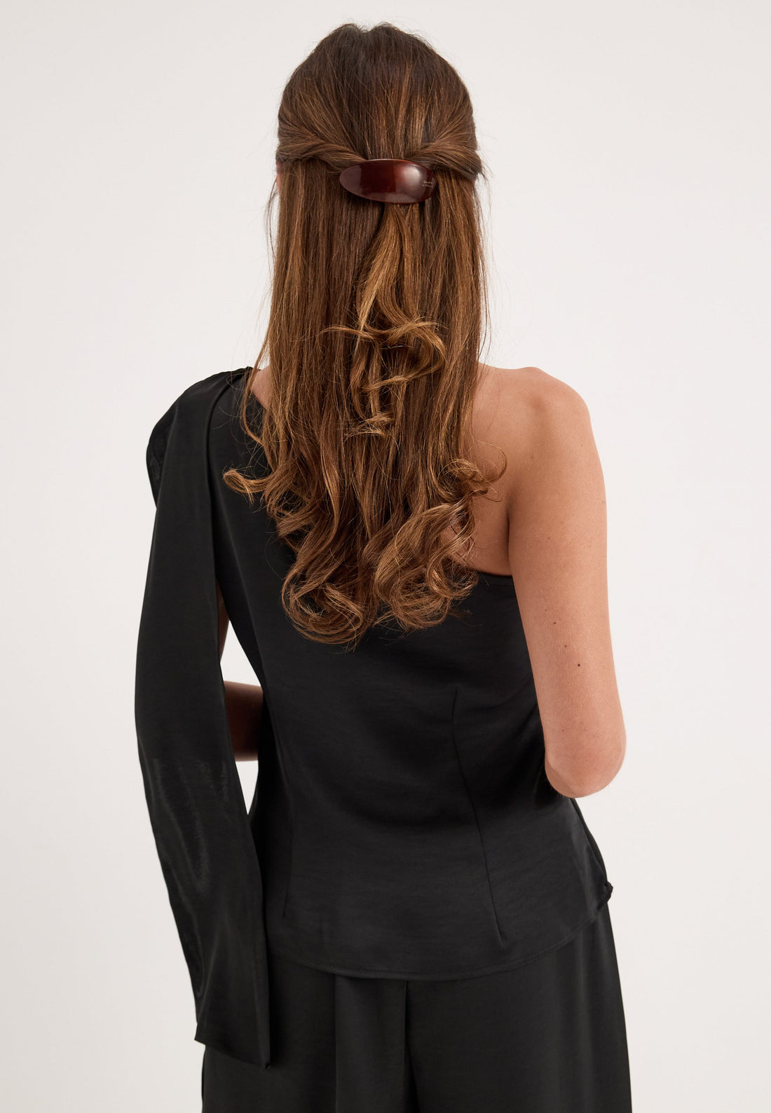 Satin One Shoulder Blouse