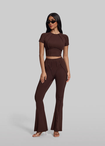 Sleek Longline Flare Leggings