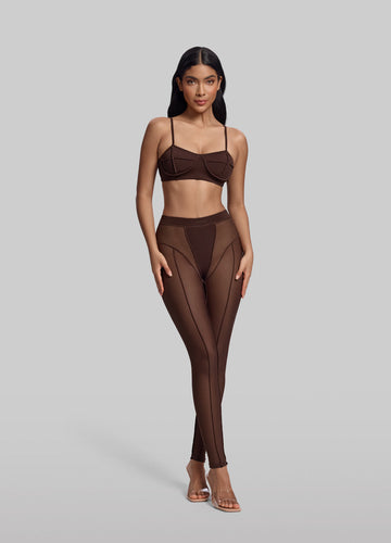 Semi-Sheer High-Waisted Leggings - Sleek, Stretchy & Figure-Flattering