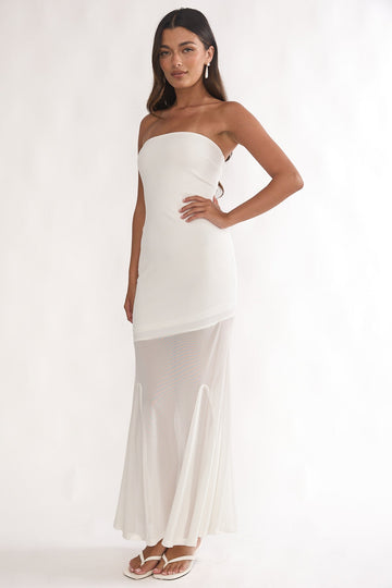 Calluna Strapless Maxi Dress White