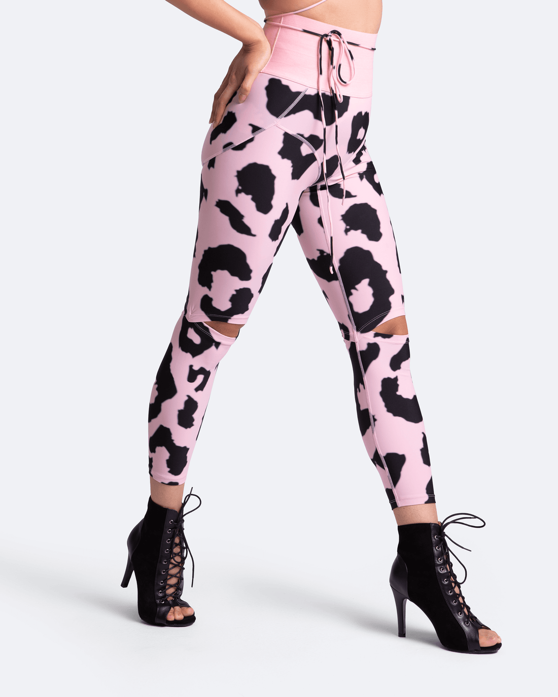 High-Waisted Knee-Slit Leggings for a Sleek, Fashion-Forward Look