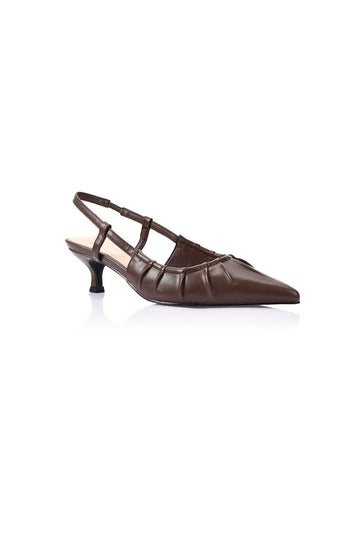 Lucius Slingback Kitten Heels Chocolate