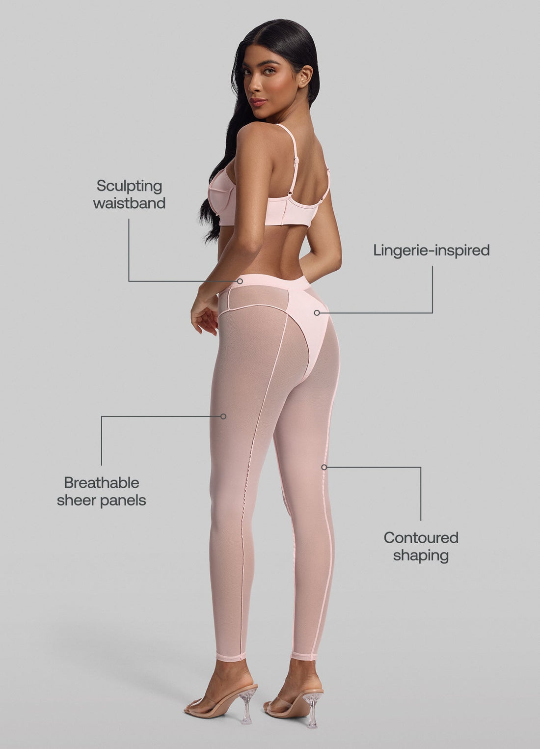 Chic Sheer-Detail High-Waisted Leggings