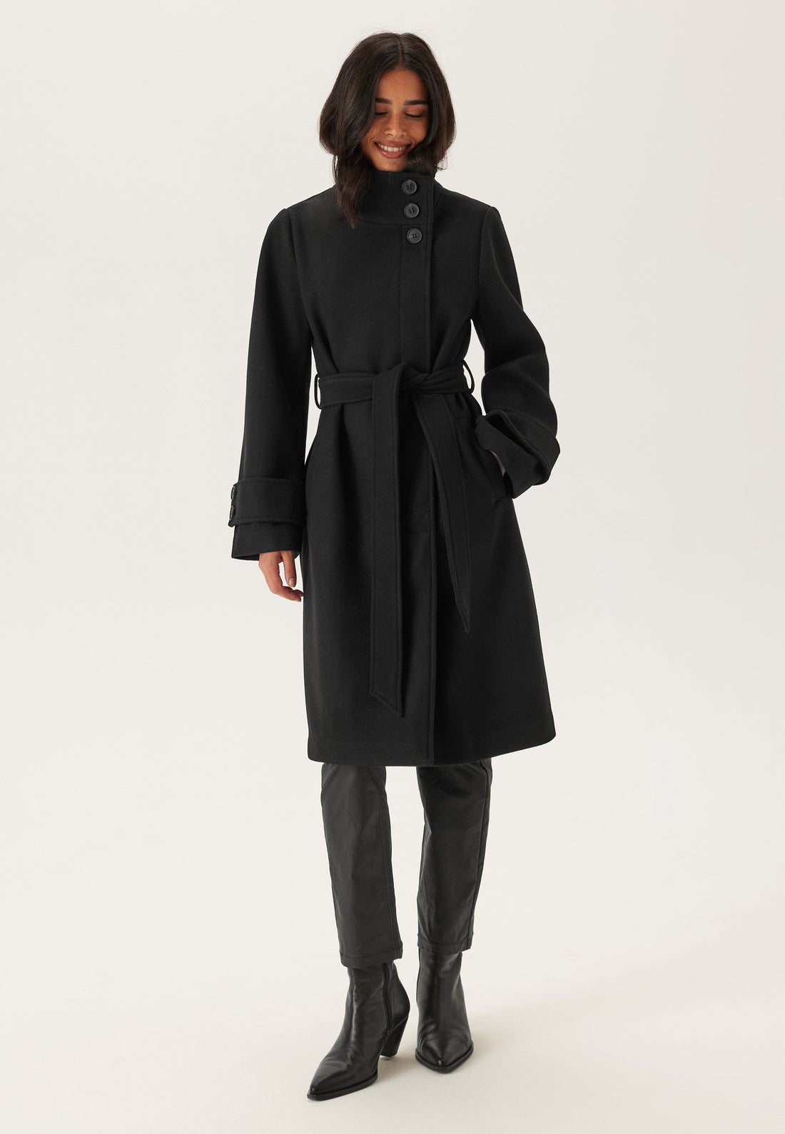 High Neck Midi Coat