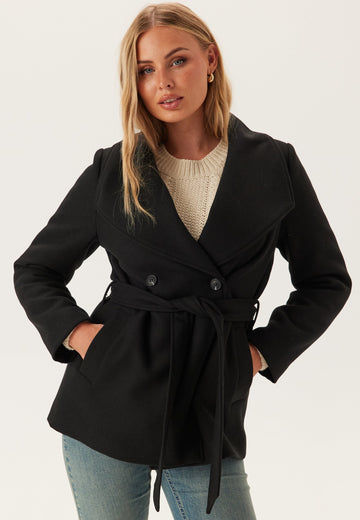 Short Wool Blend Coat