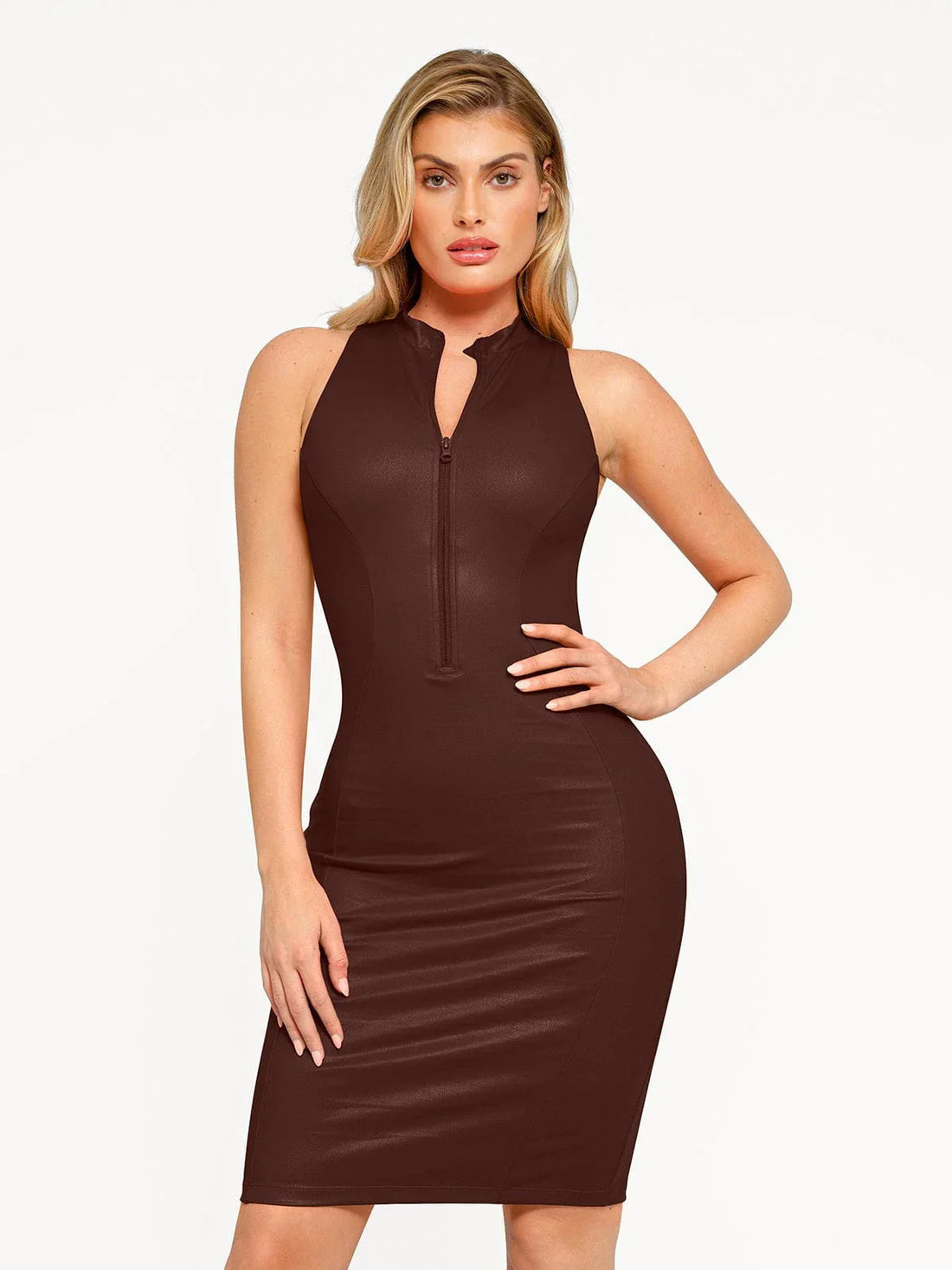 Sculpt Zip Midi Dress