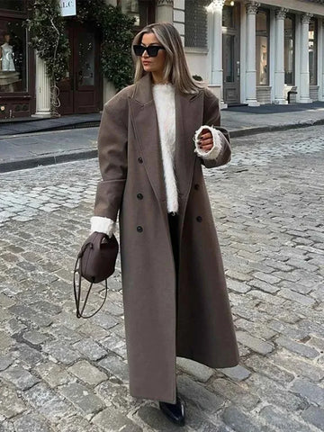 Thick Winter Coat with Straight Single-Row Closure