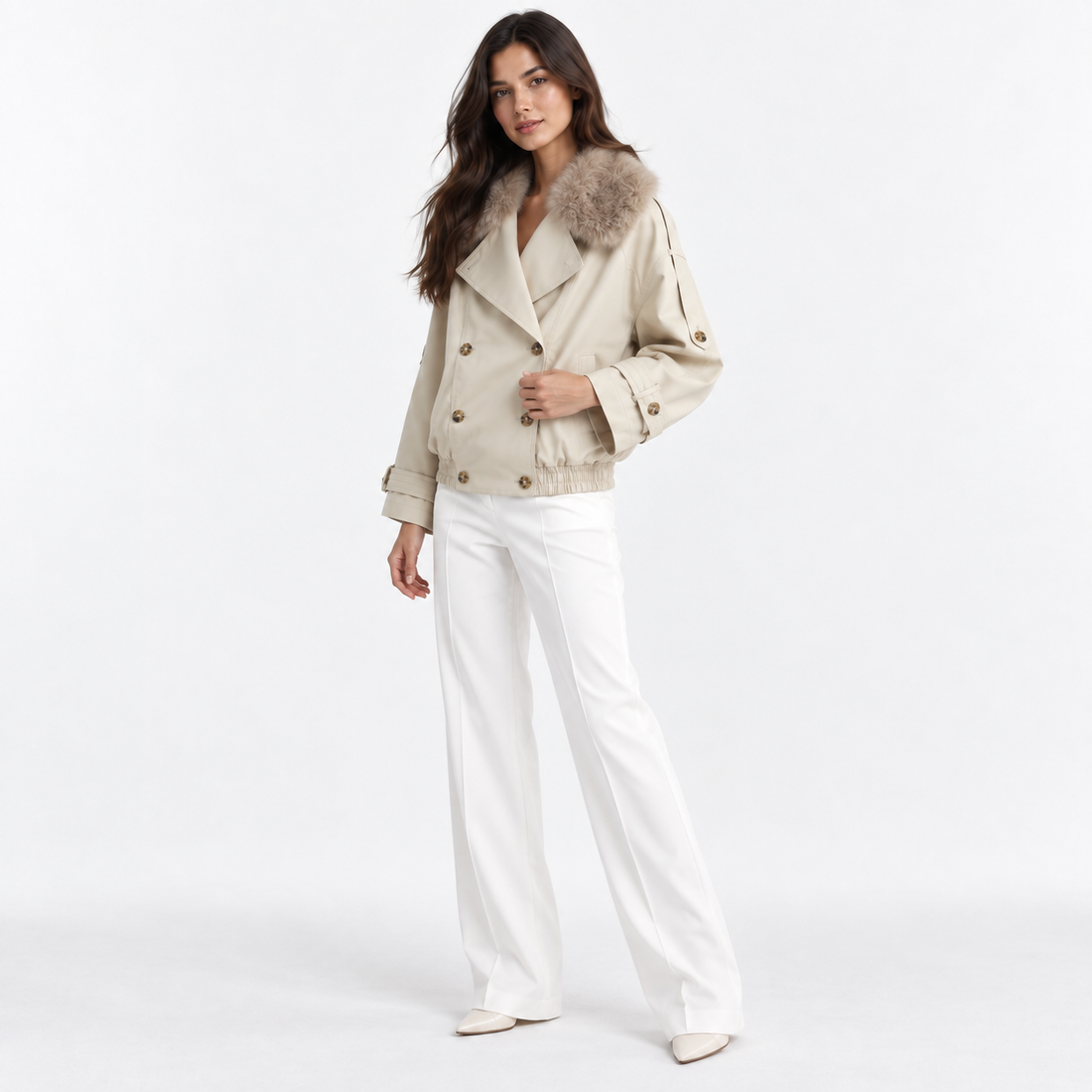 VENICE FAUX COLLAR SHORT JACKET